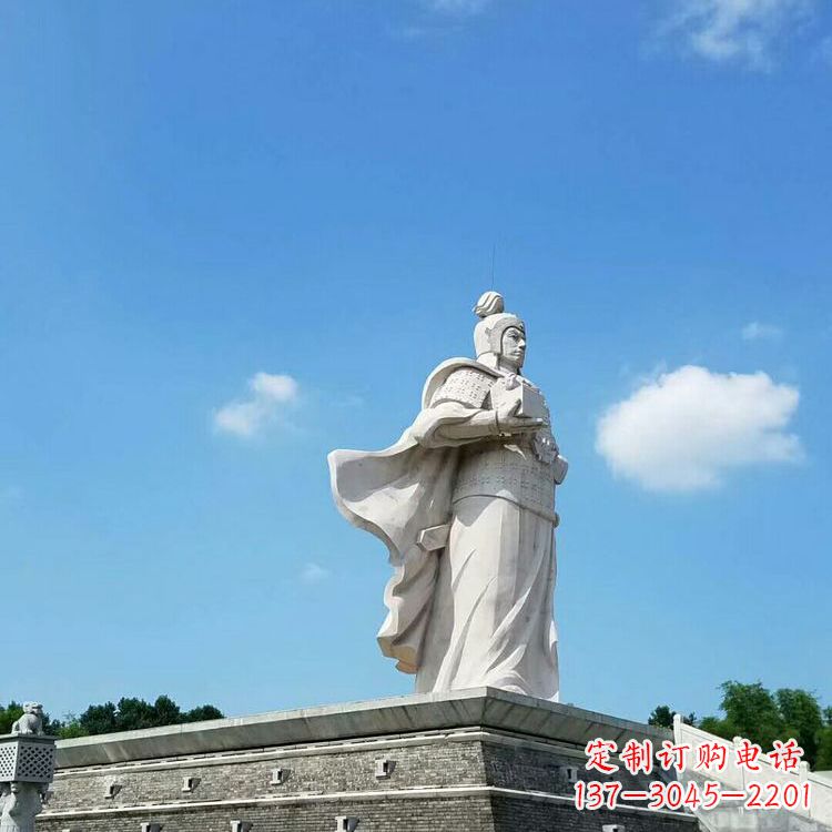 仙桃兵仙韩信汉白玉石雕-景区古代著名将领军事家雕像