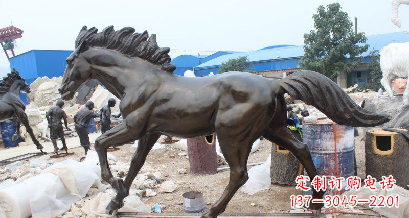 仙桃玻璃钢仿铜马广场动物雕塑精美雕塑装点繁华城市