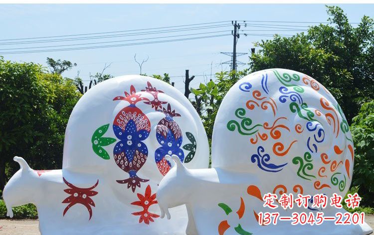 仙桃玻璃钢蜗牛彩绘动物雕塑