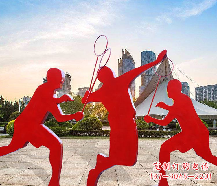 仙桃羽毛球雕塑以不锈钢为原料的精美艺术品