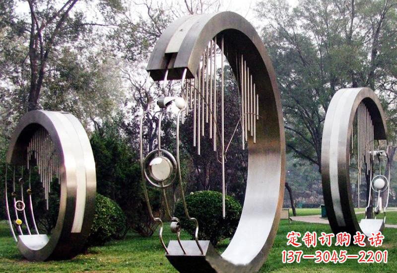 仙桃不锈钢圆环雕塑——聆听之美