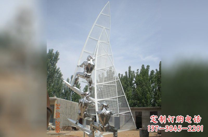仙桃不锈钢帆船雕塑精美的艺术品