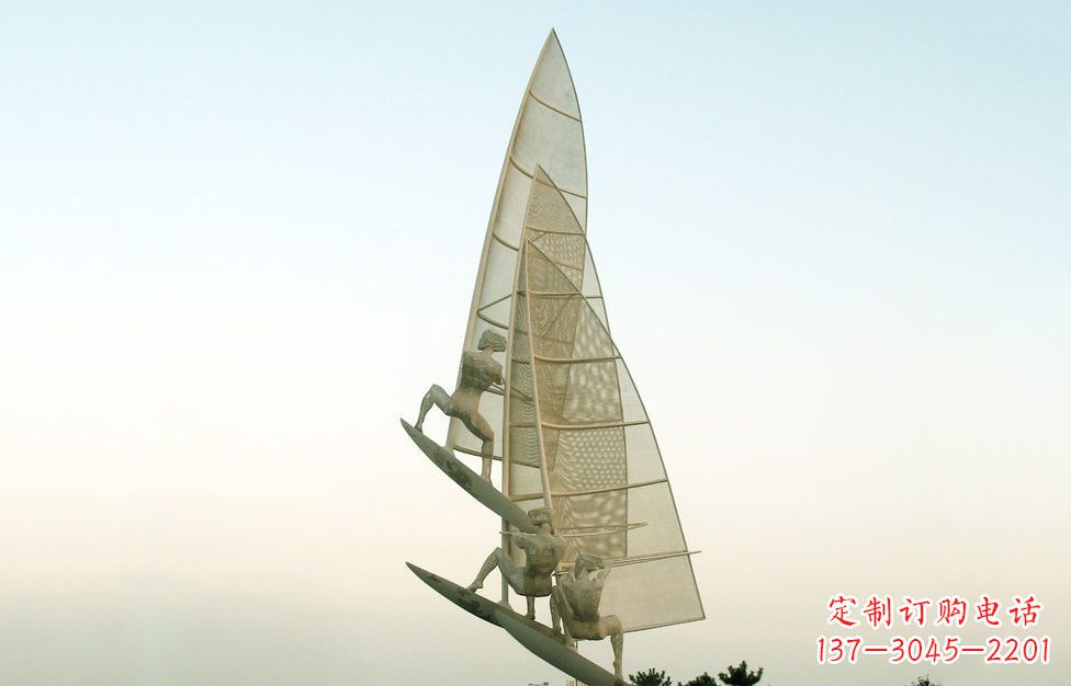 仙桃精美的不锈钢帆船雕塑
