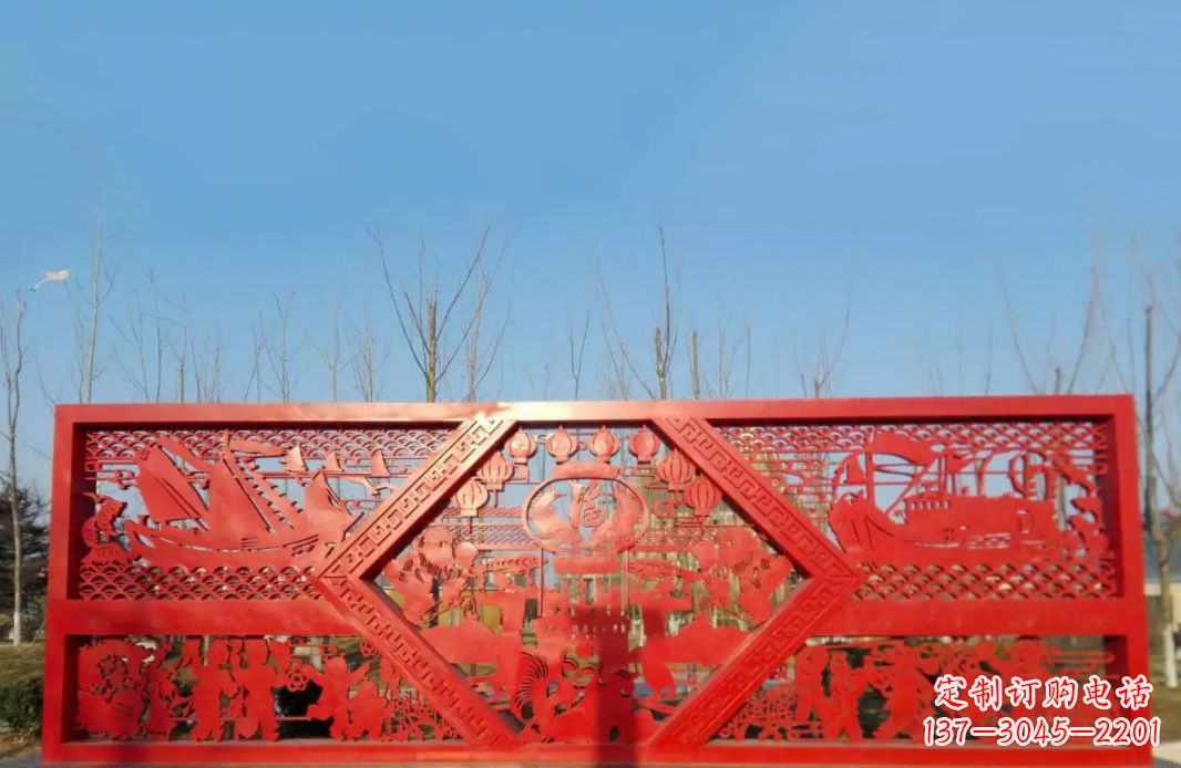 仙桃不锈钢福字雕塑——点亮广场景观
