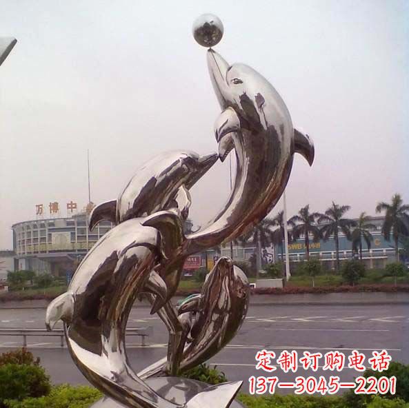仙桃不锈钢海豚雕塑艺术之美