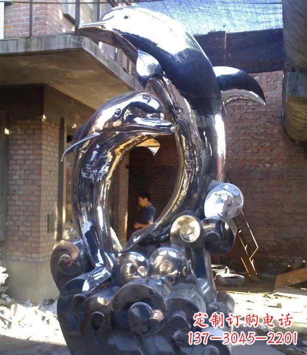 仙桃不锈钢海豚美观动态的雕塑