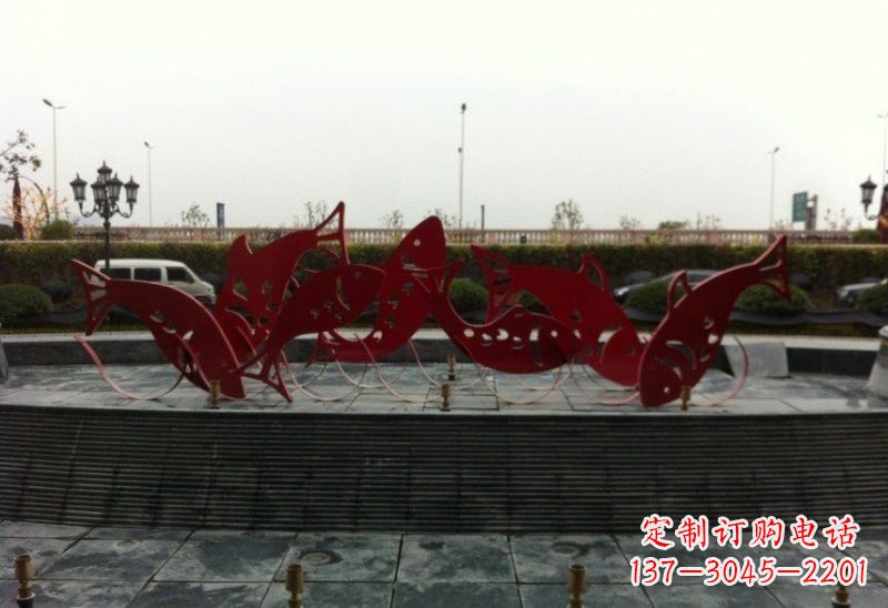 仙桃不锈钢剪纸鲤鱼雕塑精巧美观