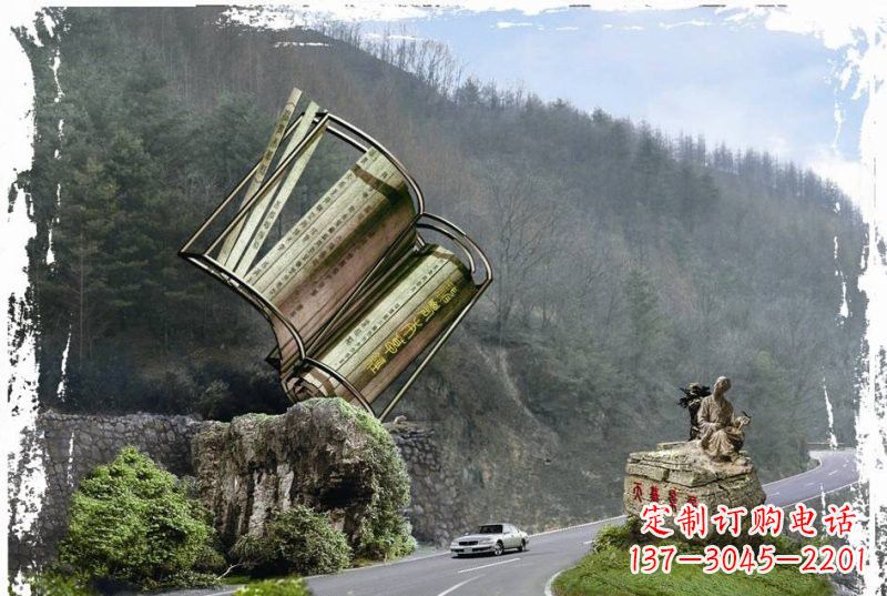 仙桃神农本草经竹简雕塑——传承中华文化精髓