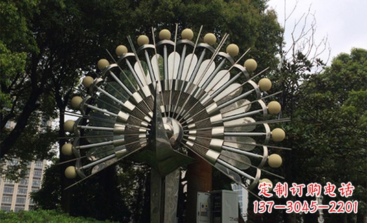 仙桃美丽的不锈钢孔雀雕塑
