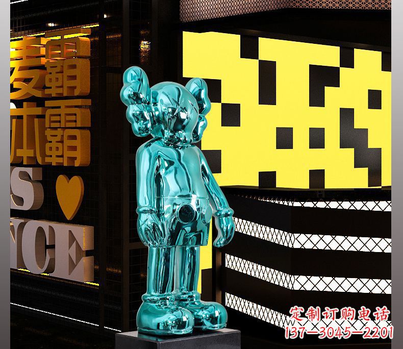 仙桃不锈钢蓝色机器人雕塑引领未来的艺术品