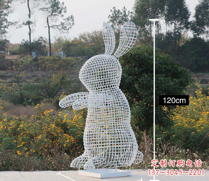 仙桃精致的不锈钢镂空兔子雕塑
