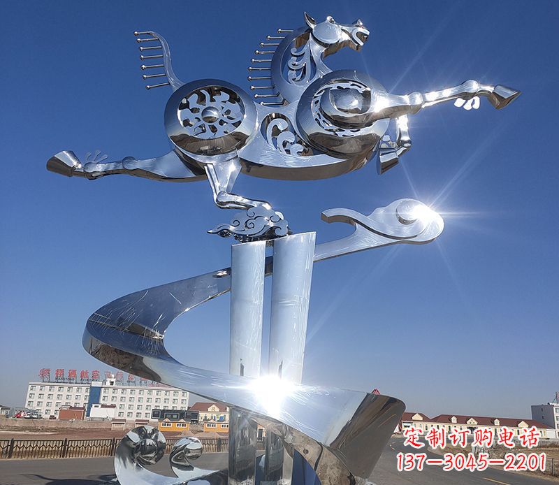 仙桃不锈钢马踏飞燕雕塑——精美的艺术品