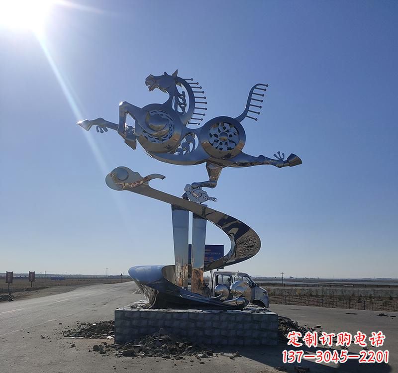 仙桃不锈钢马踏飞燕城市雕塑