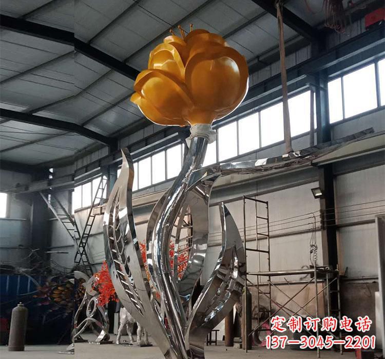 仙桃不锈钢玫瑰花雕塑一款非凡的艺术品