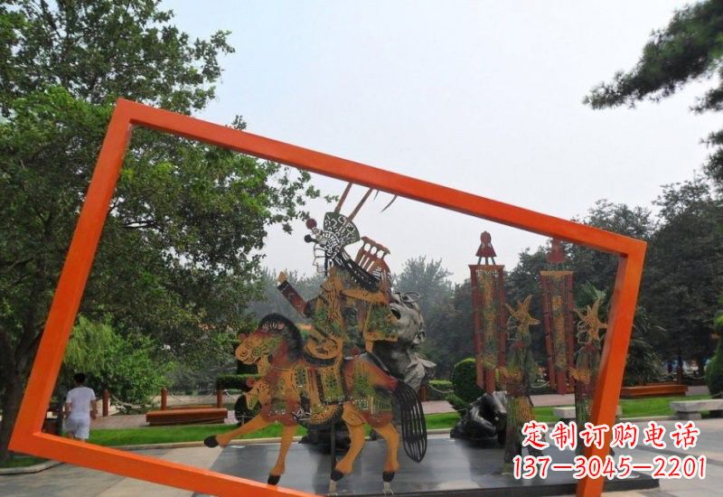 仙桃不锈钢皮影戏雕塑传承民间文化的艺术精粹