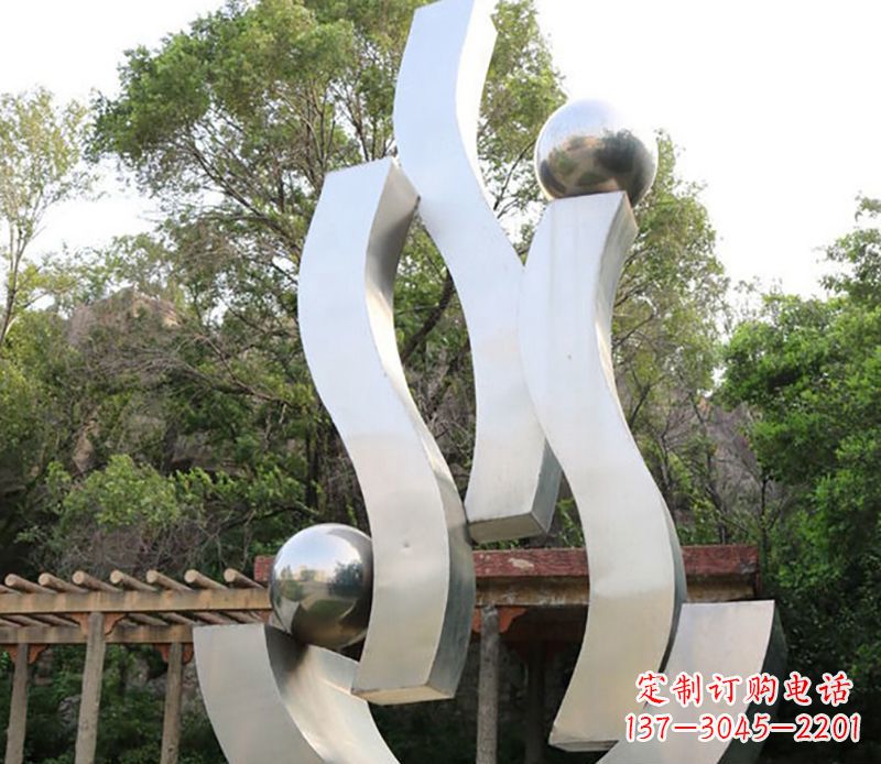仙桃景观雕塑现代不锈钢飘带