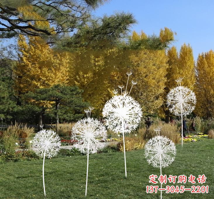 仙桃不锈钢蒲公英景观雕塑艺术与美的完美结合
