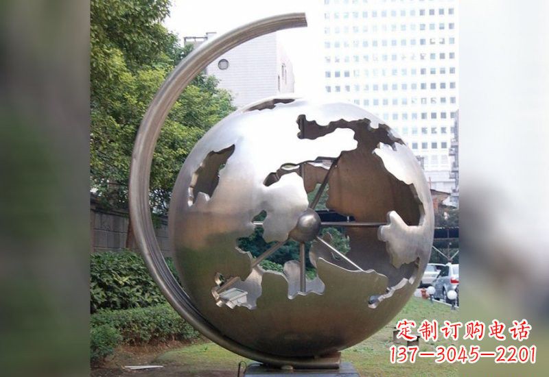 仙桃不锈钢地球仪雕塑艺术与科学的结合