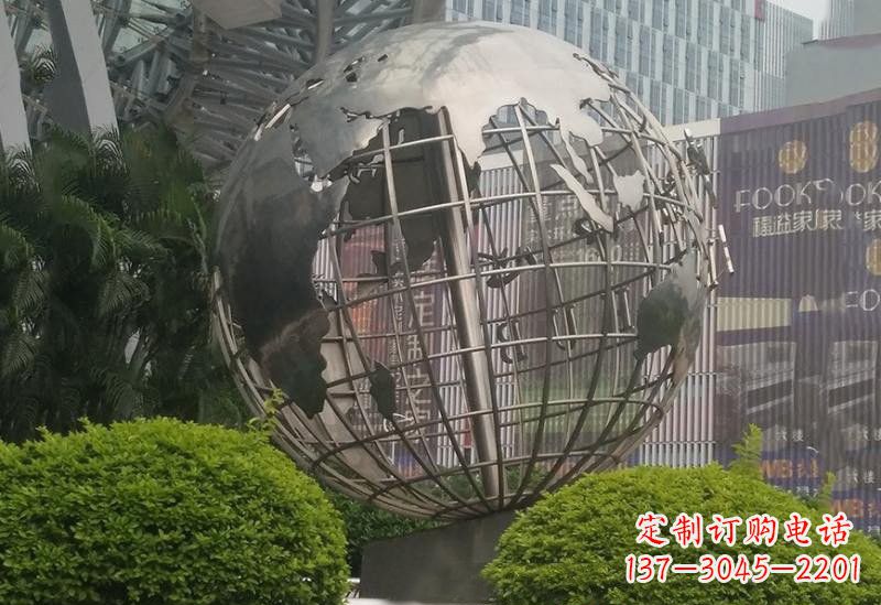 仙桃不锈钢地球仪雕塑一个精美的艺术品