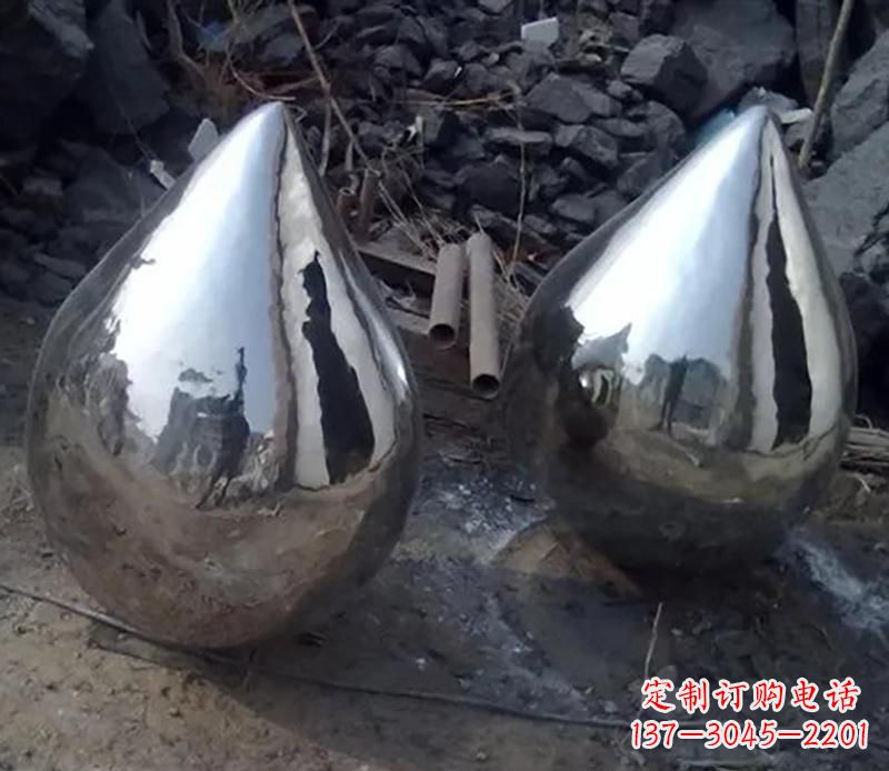 仙桃不锈钢水滴雕塑美丽绽放
