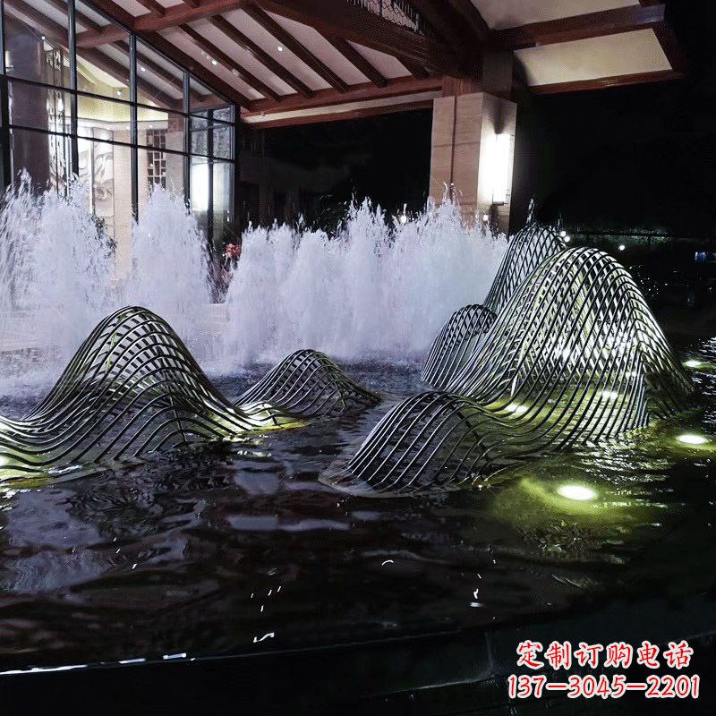 仙桃不锈钢铁艺水景假山精美雕塑艺术