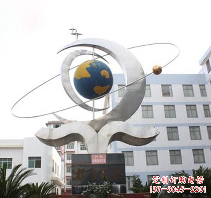 仙桃不锈钢校园地球仪雕塑