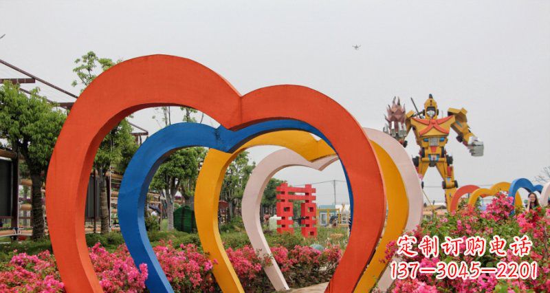 仙桃不锈钢心形拱门雕塑——浪漫之门