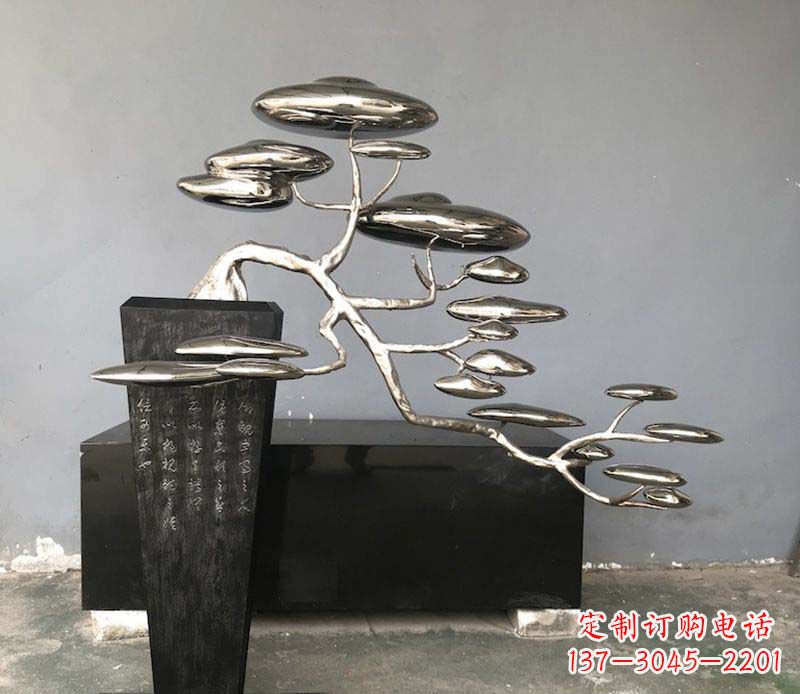 仙桃不锈钢迎客松雕塑雕塑带来的美丽