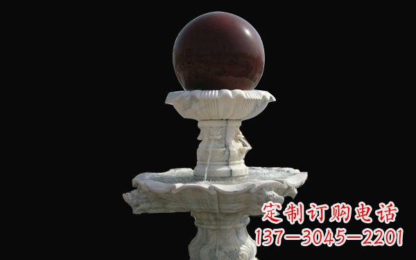 仙桃草白玉风水球石雕