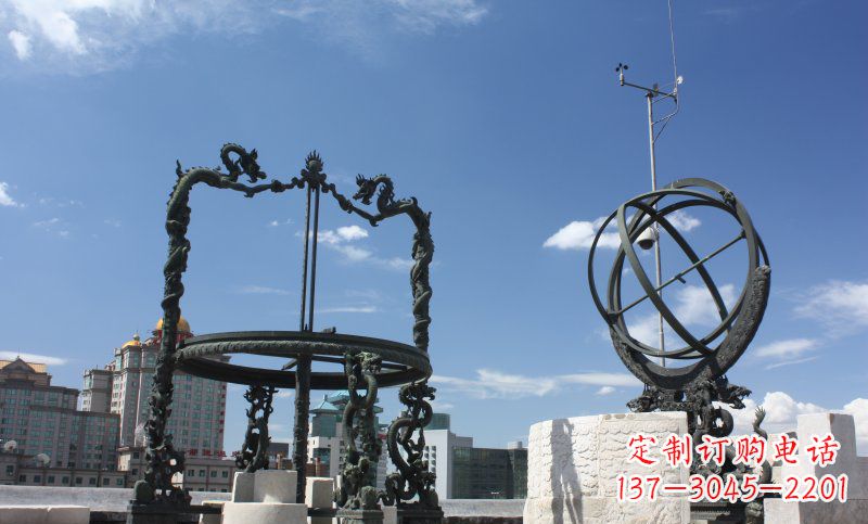仙桃城市广场大型浑天仪铜雕