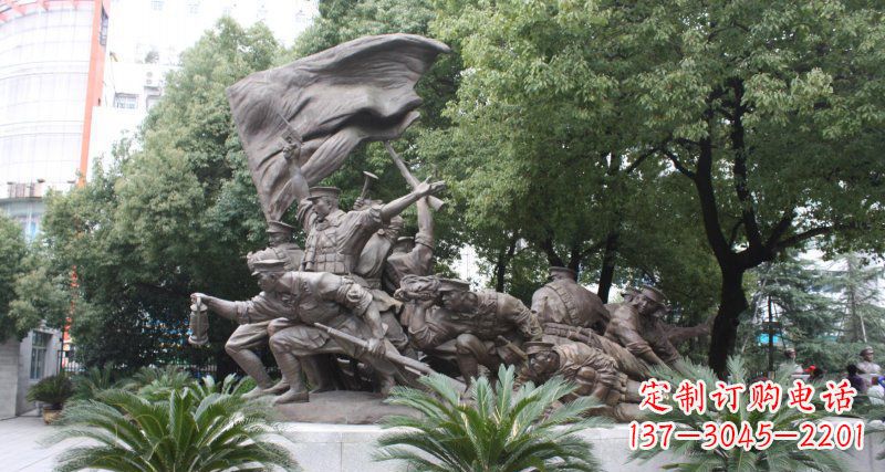 仙桃革命战士的英勇雕塑