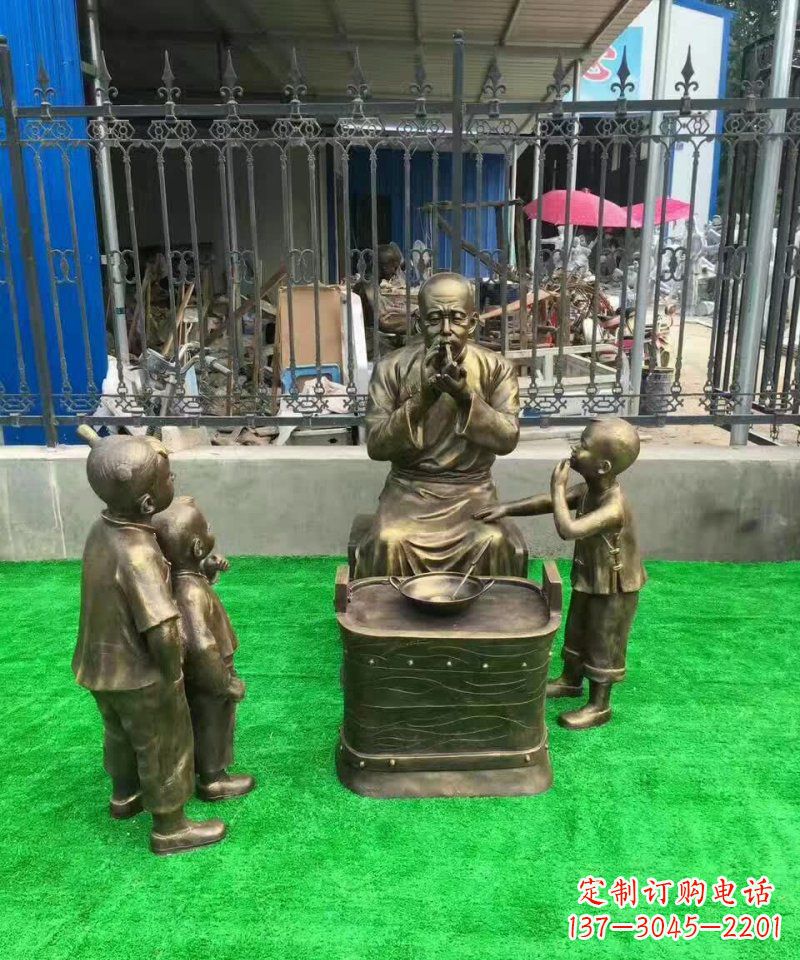 仙桃传统糖人铜雕——赞美传统文化的艺术精品