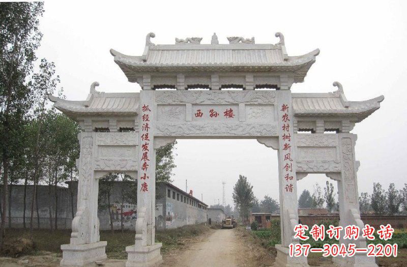 仙桃古老的牌坊石雕——传承文化的象征