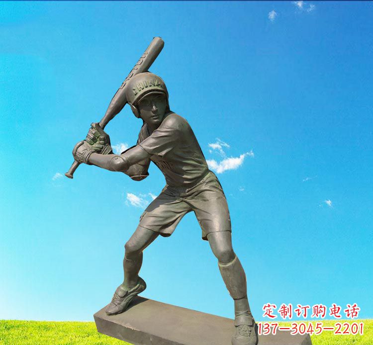 仙桃棒球雕塑传承美国传统文化