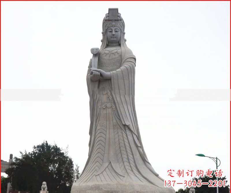 仙桃大理石大型妈祖神像雕塑