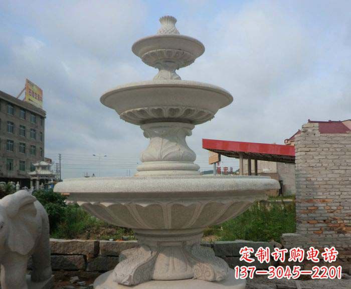 仙桃喷泉雕塑灵动精致的大理石美