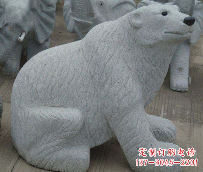 仙桃精美大理石雕刻的北极熊