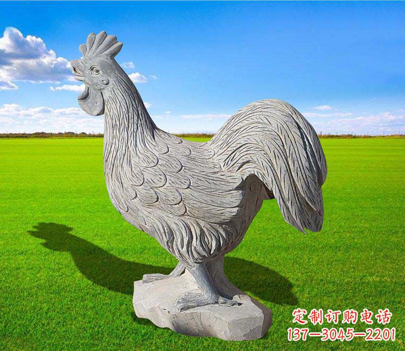 仙桃大理石公鸡雕塑精美的艺术瑰宝