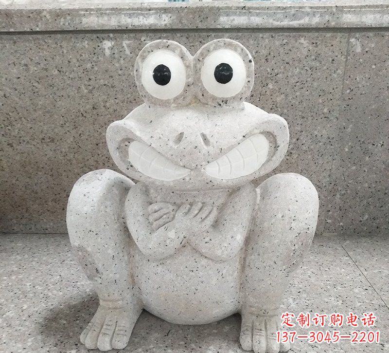 仙桃大理石公园精美青蛙雕塑