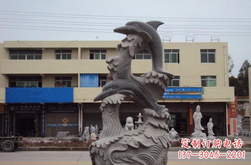 仙桃大理石海豚雕塑