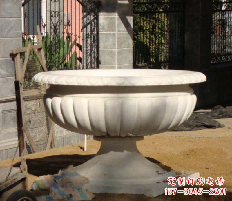 仙桃精美大理石花盆雕塑