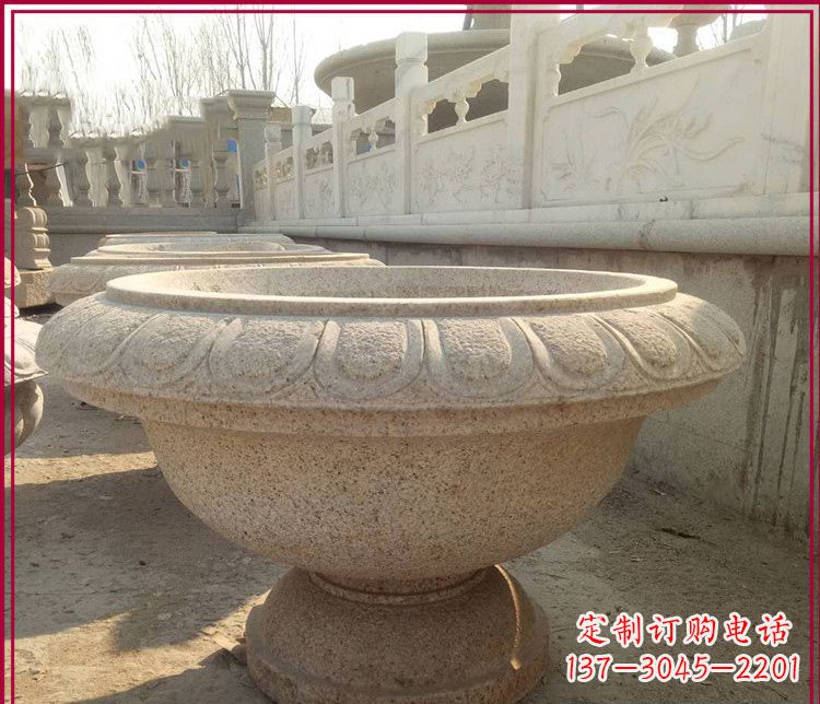 仙桃大理石花盆雕塑