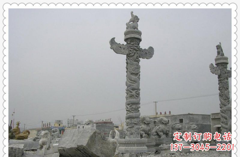 仙桃精致雕刻,大理石华表雕塑