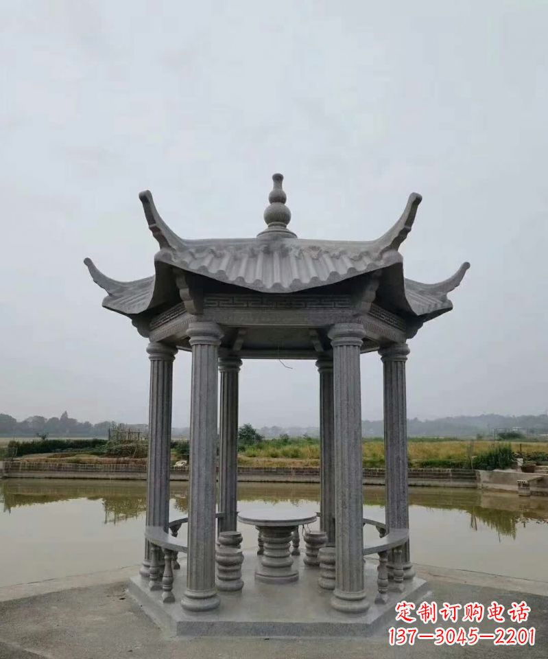 仙桃大理石凉亭石雕塑，优雅经典无双