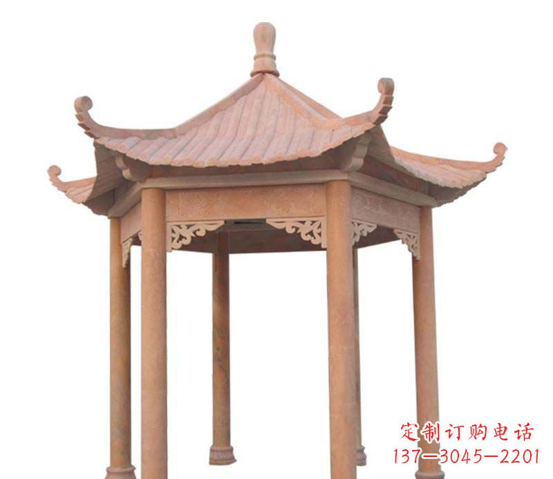 仙桃大理石六角凉亭雕塑
