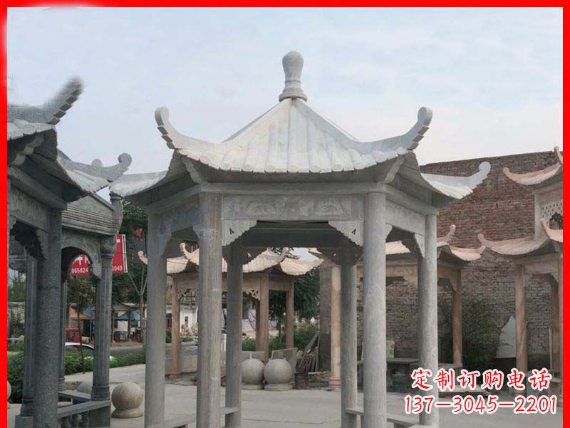 仙桃大理石凉亭石雕