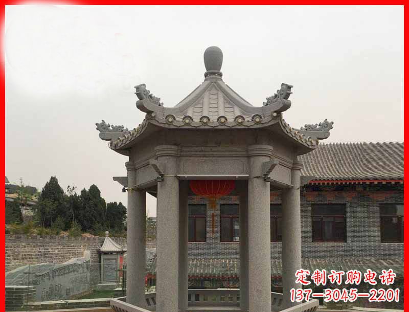 仙桃大理石六角凉亭石雕