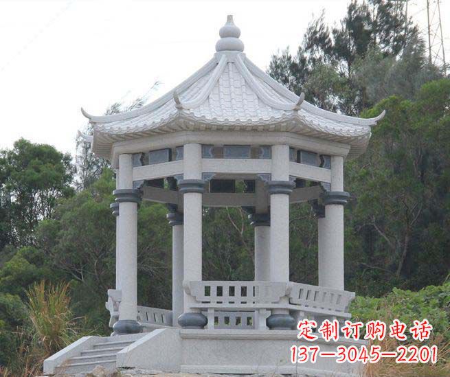 仙桃大理石六角石雕凉亭营造舒适环境的完美体现