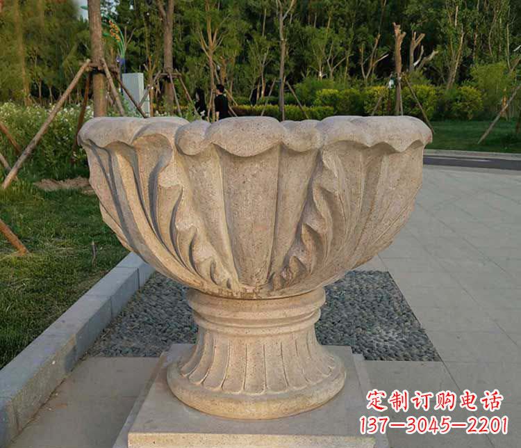 仙桃大理石欧式花钵雕塑