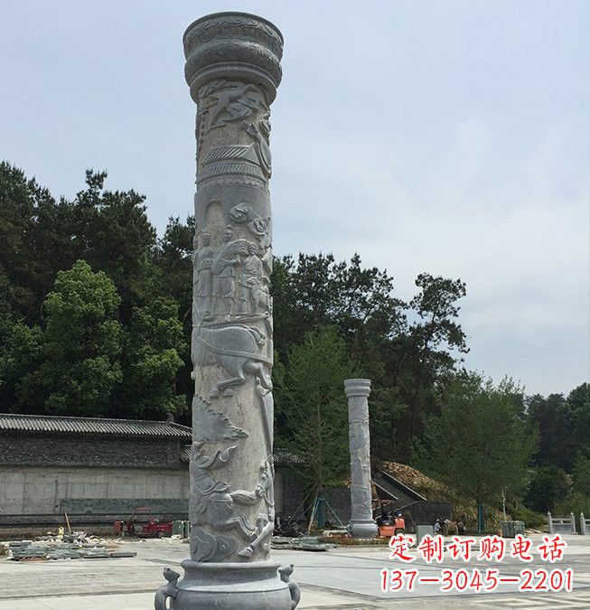 仙桃大理石龙柱雕塑